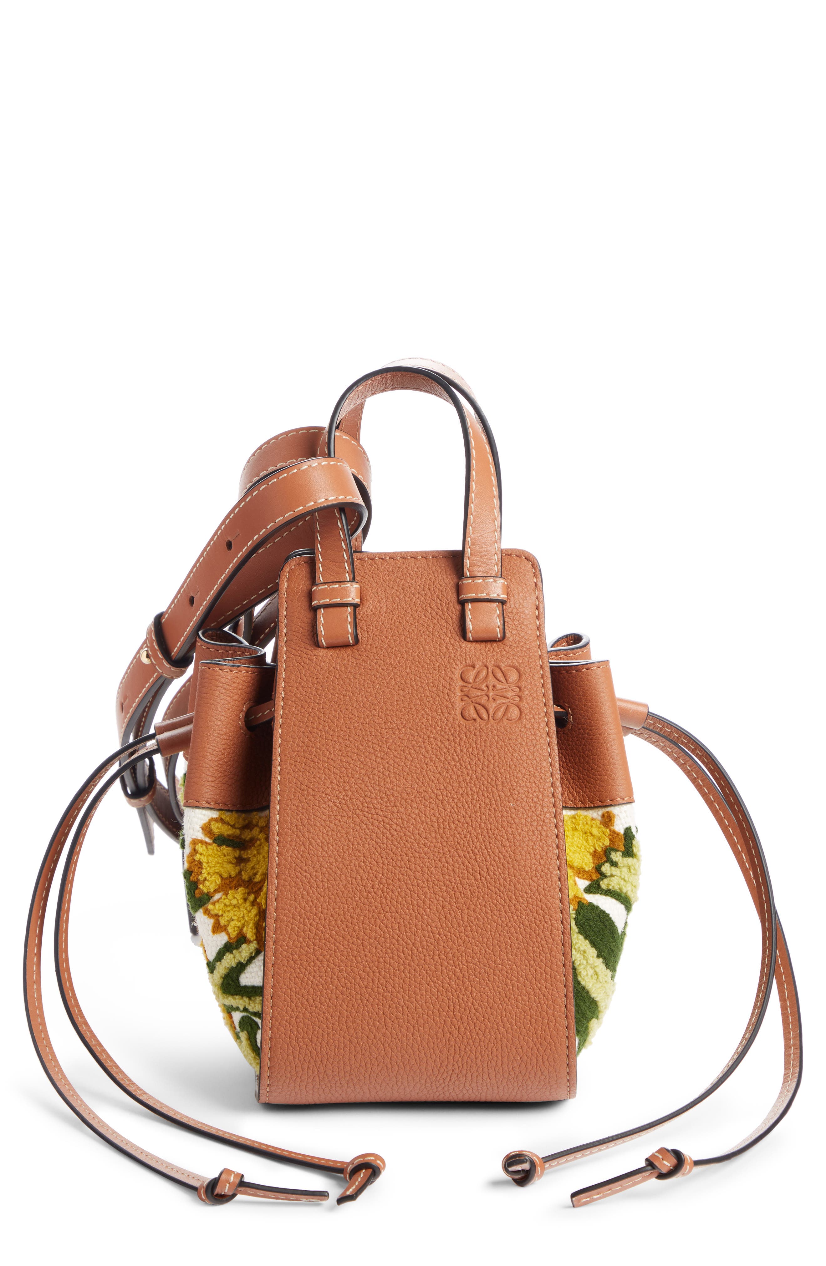 Loewe Mini Hammock Floral Leather Hobo, Main, color, 