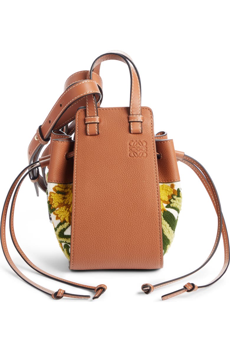 Loewe Mini Hammock Floral Leather Hobo, Main, color,