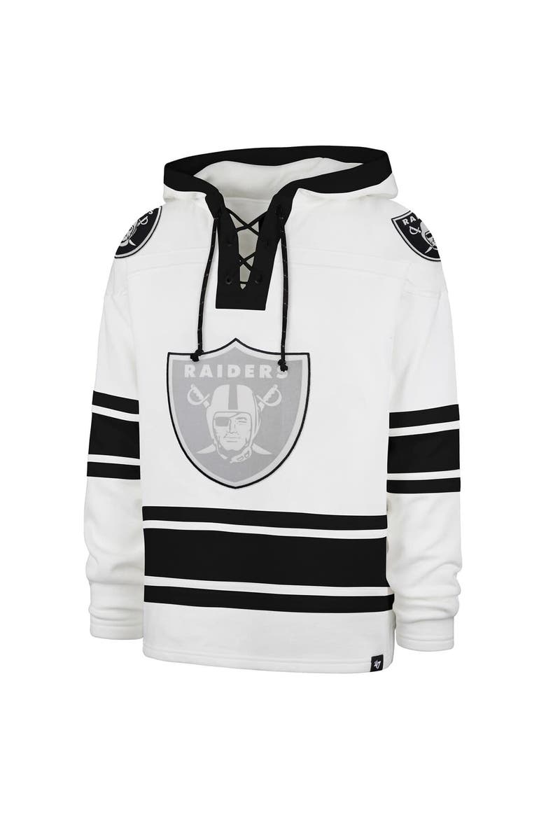 Men's '47  White Las Vegas Raiders After Image Superior Lacer with Hood, Alternate, color, White
