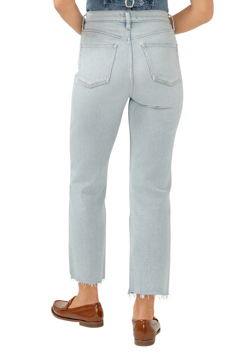 Highly Desirable Raw Hem High Waist Straight Leg Jeans, Alternate, color, INDIGO