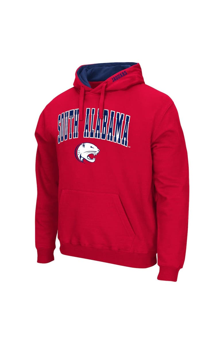 COLOSSEUM Men's Colosseum Red South Alabama Jaguars Arch & Logo 3.0 Pullover Hoodie, Alternate, color, Red