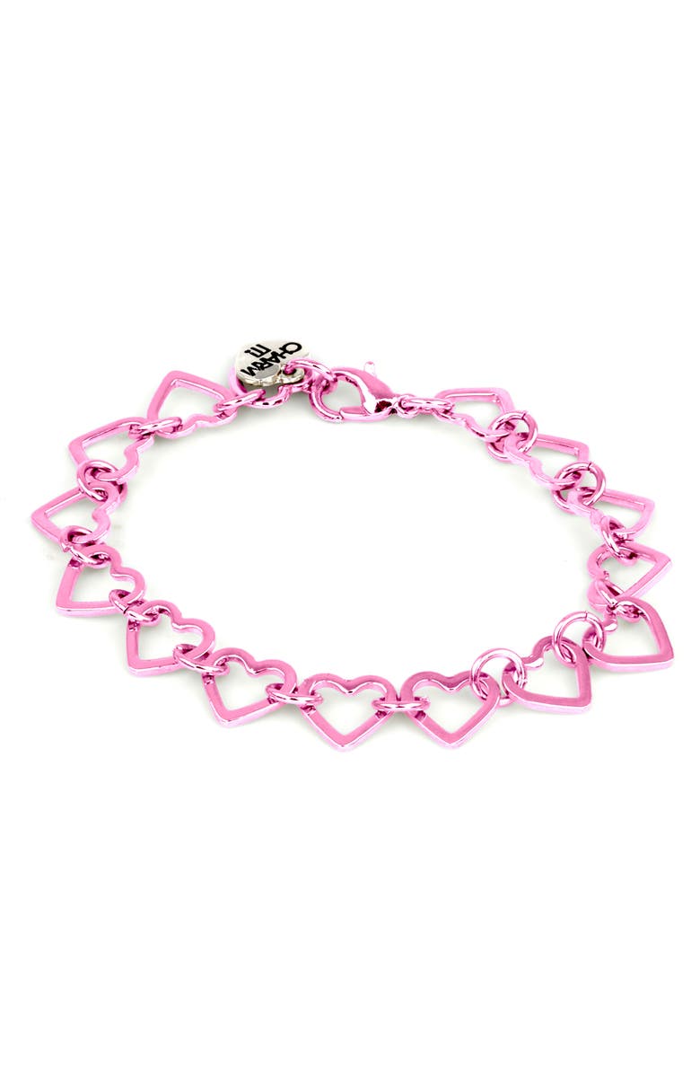 CHARM IT!<sup>®</sup> Kids' Heart Chain Bracelet, Main, color, Pink