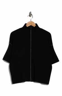 MAX STUDIO Elbow Sleeve Mock Neck Sweater