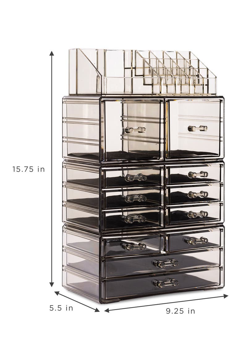Makeup and Jewelry Storage Case Display Set - Marble, Main, color, BLACK