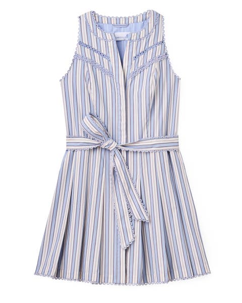 Hadley Romper - Yarn-Dyed Stripe Pale Blue
