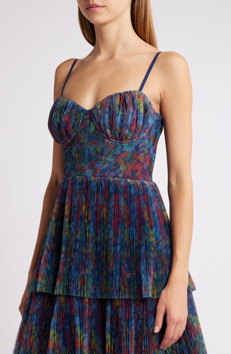 Hutch Tiered Bustier Dress, Alternate, color, Slate Wild Garden Floral