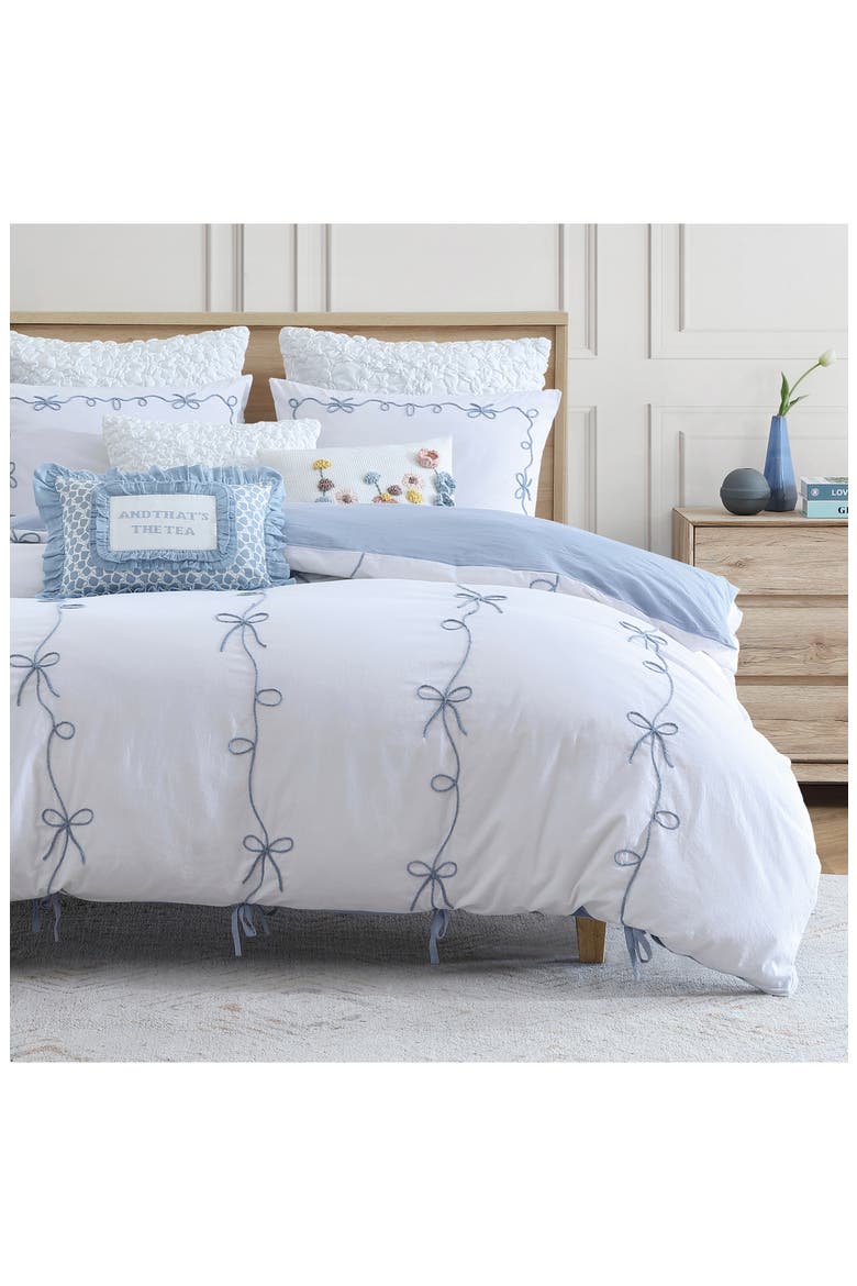 Sasha Bows Duvet Cover & Sham Set, Alternate, color, BLUE