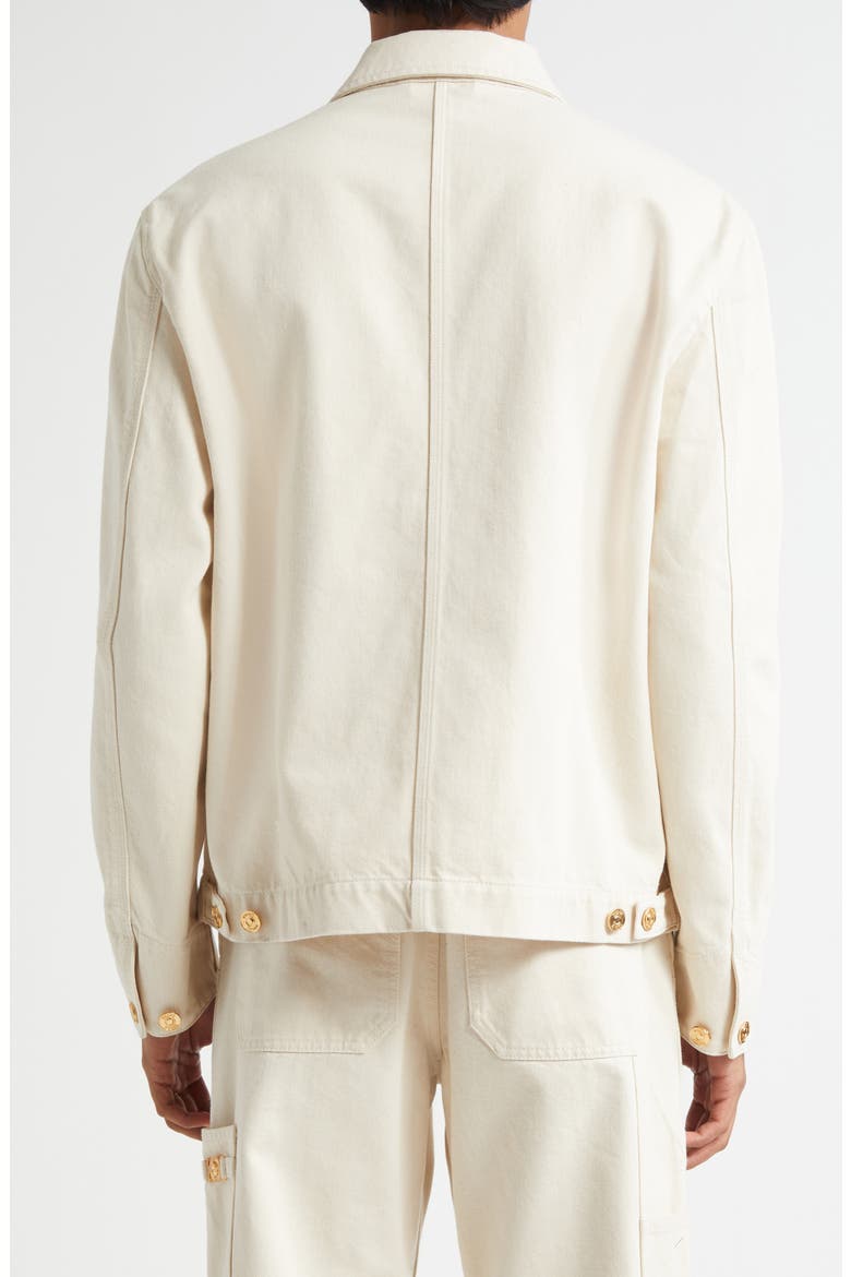 Medusa Biggie Carpenter Denim Jacket, Alternate, color, ECRU