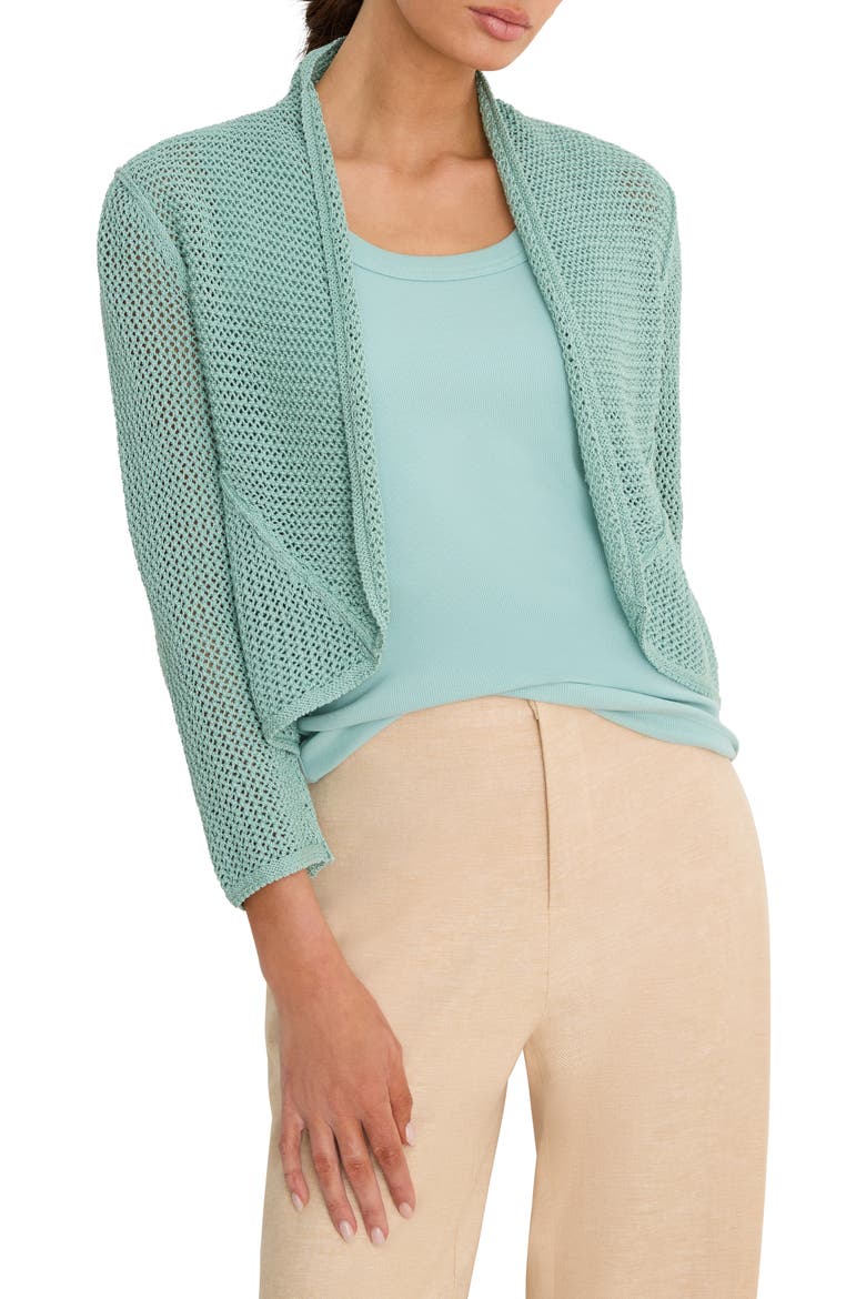 Mesh Stitch Cocoon Cardigan, Main, color, AQUIFER