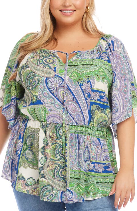 Ruffle Hem Peasant Top