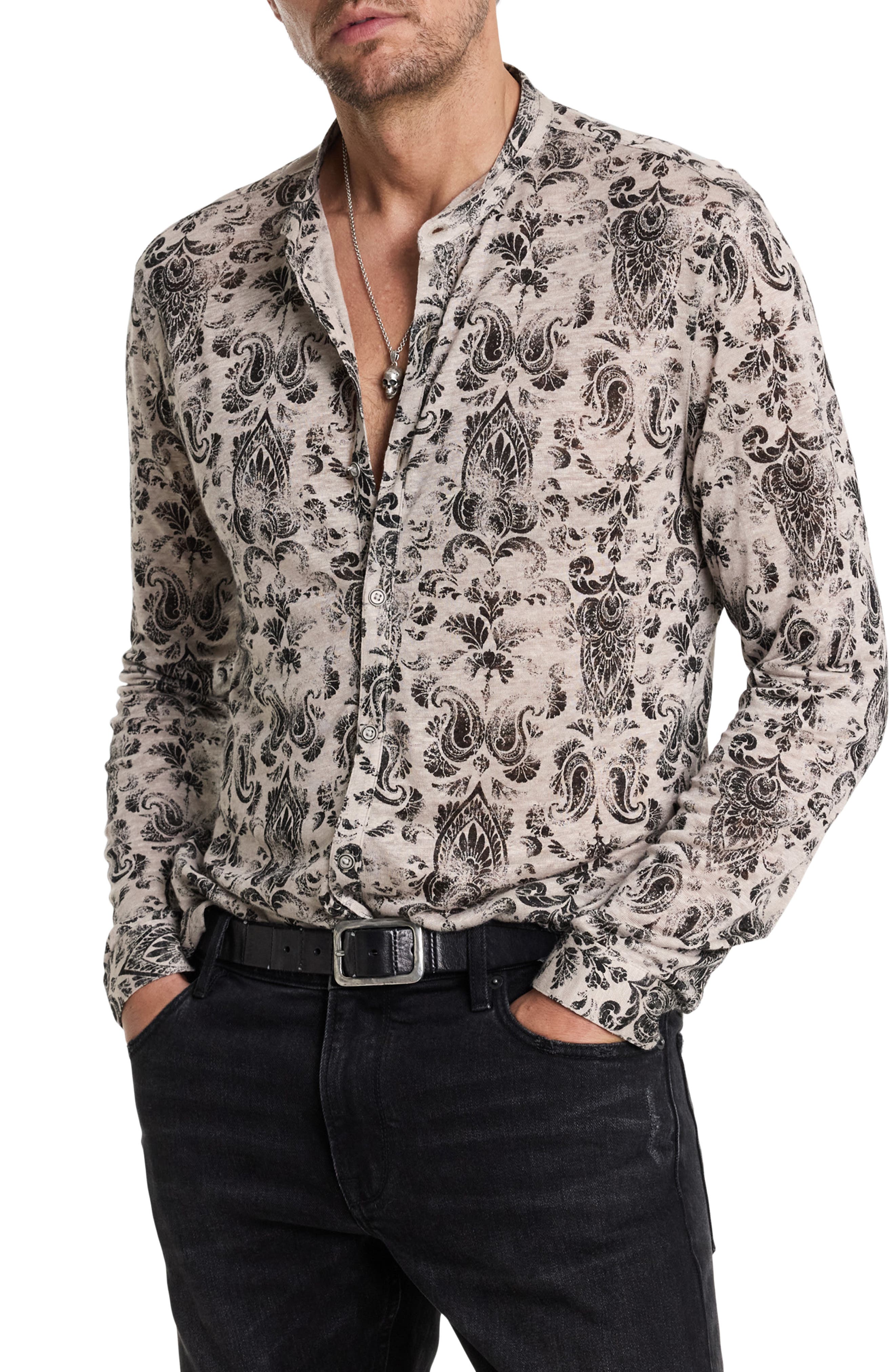 John Varvatos Padria Regular Fit Linen Button-Up Shirt | Nordstrom