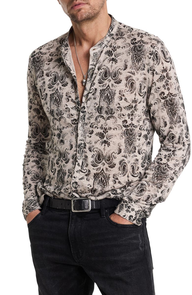John Varvatos Padria Regular Fit Linen Button-Up Shirt, Main, color, 