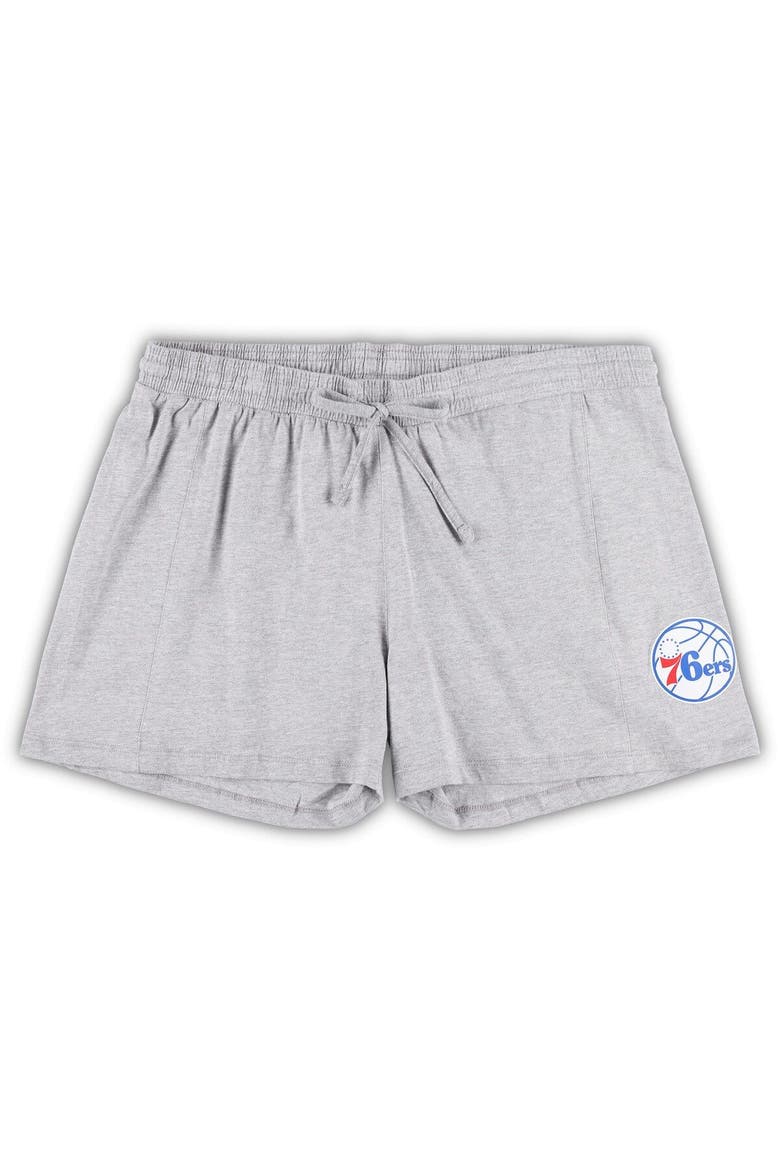 Women's Fanatics Branded Royal/Heather Gray Philadelphia 76ers Plus Size T-Shirt & Shorts Combo Set, Alternate, color, Royal
