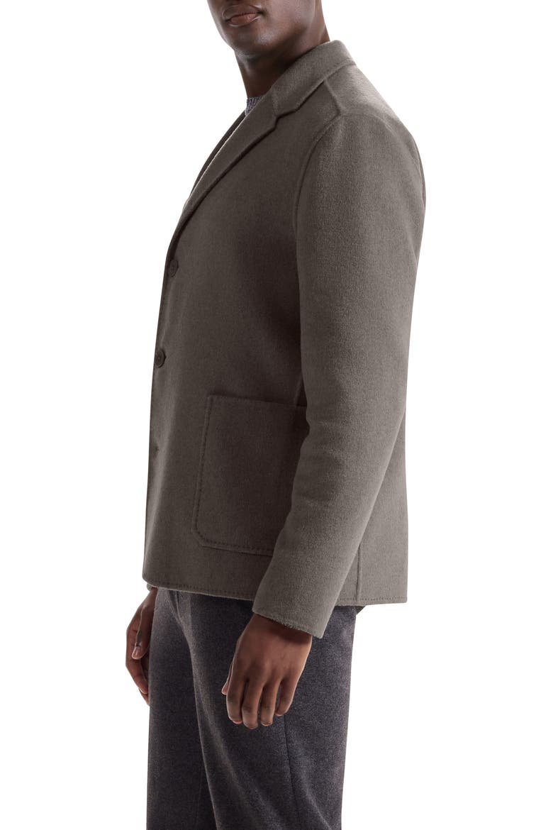Felted Wool Blend Three Button Blazer, Alternate, color, WALNUT