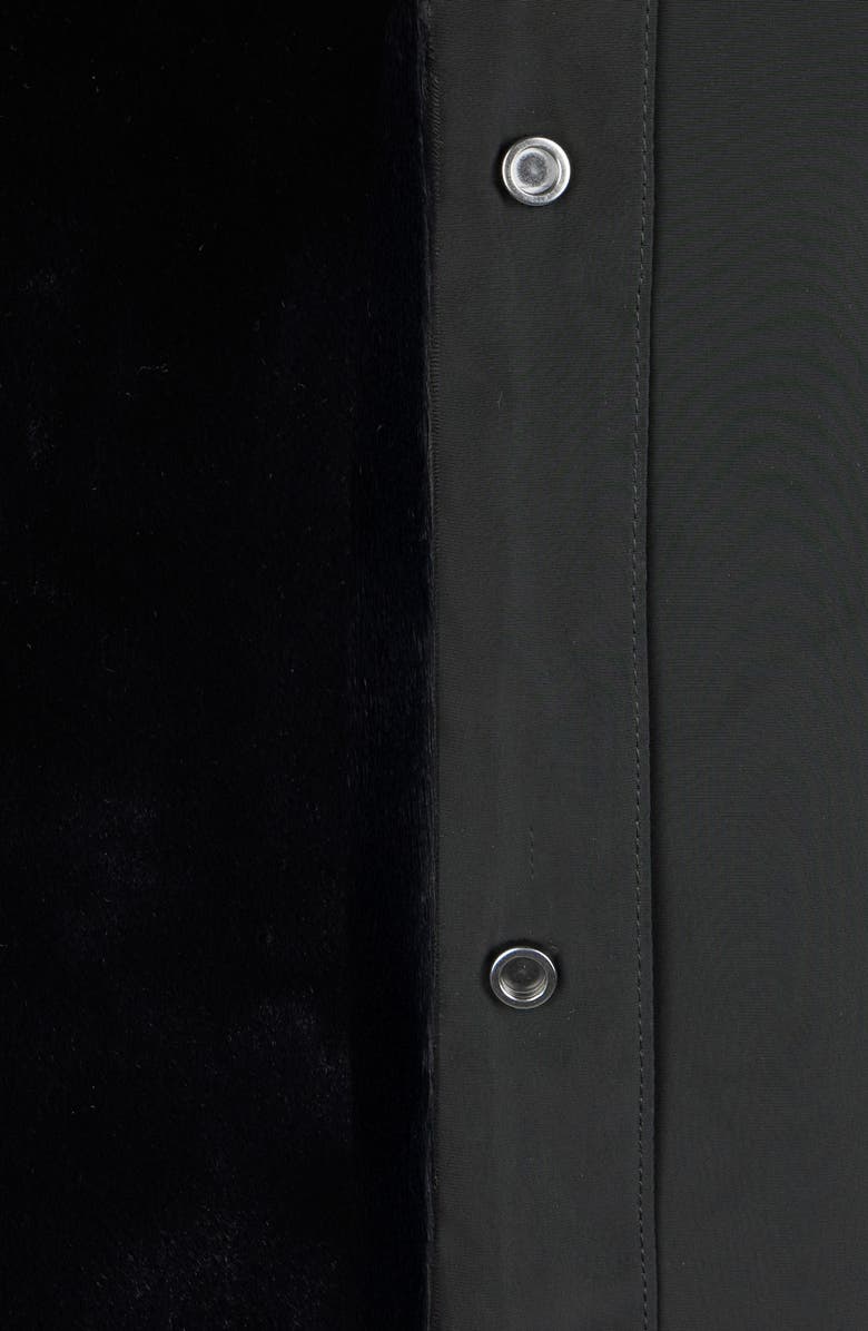 Moose Knuckles Jacque Bunny Water Resistant Faux Fur Lined Shirt Jacket, Alternate, color, Black