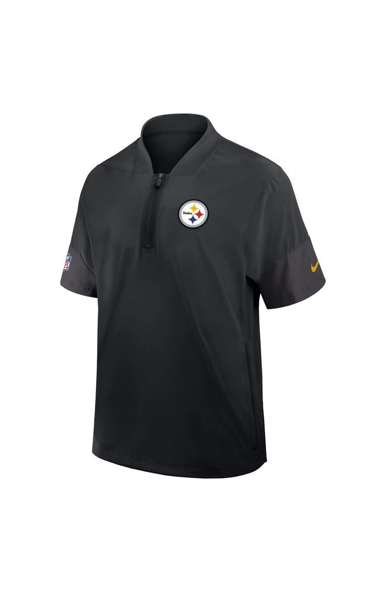 Nike Men's Nike Black Pittsburgh Steelers Sideline Short Sleeve Quarter-Zip Performance Coach Jacket, Alternate, color, Black