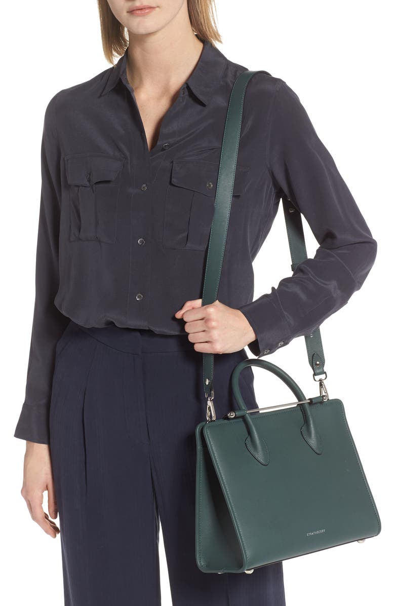 Strathberry Midi Calfskin Leather Convertible Tote, Alternate, color,