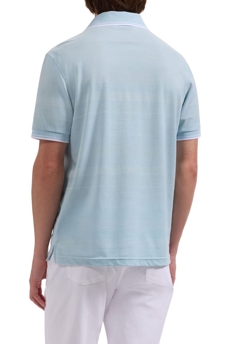 Textured Stripe Johnny Collar Polo, Alternate, color, ETHER