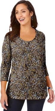 Jessica London Stretch Cotton Scoop Neck Tee