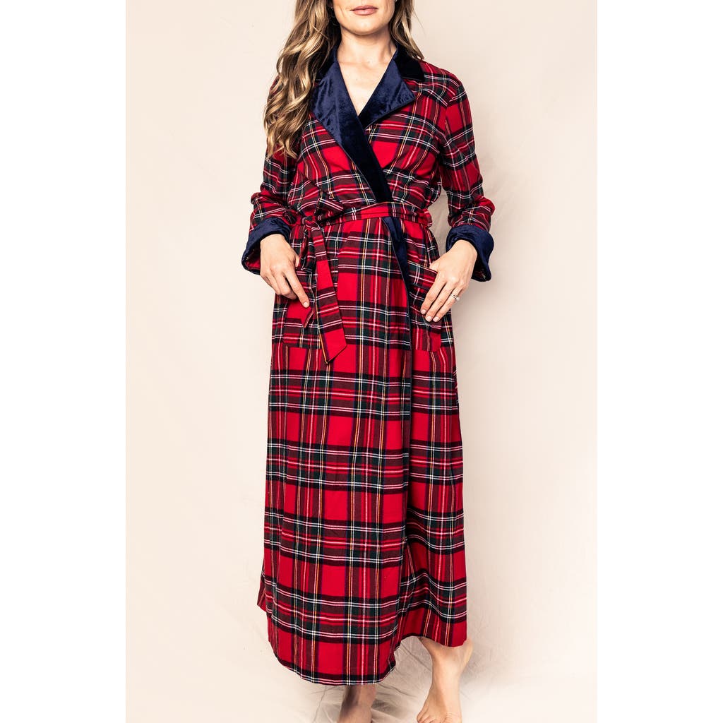 Petite Plume Imperial Tartan Robe In Red
