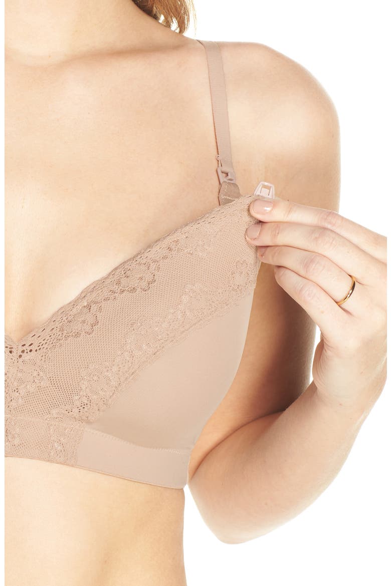 Bliss Perfection Wireless Nursing Bra, Alternate, color, CAFÉ