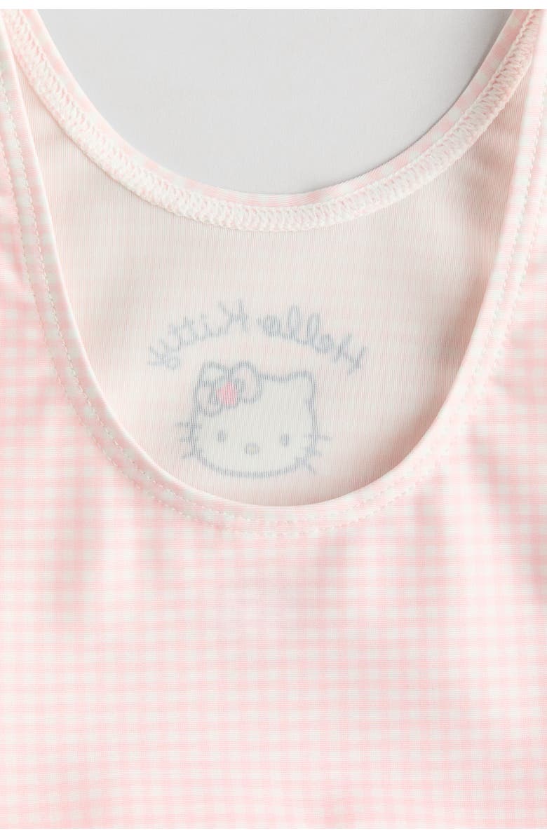 H&M Flounced Swimsuit, Alternate, color, Light Pink/Hello Kitty