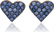 SUZY LEVIAN Pavé Cubic Zirconia Heart Stud Earrings