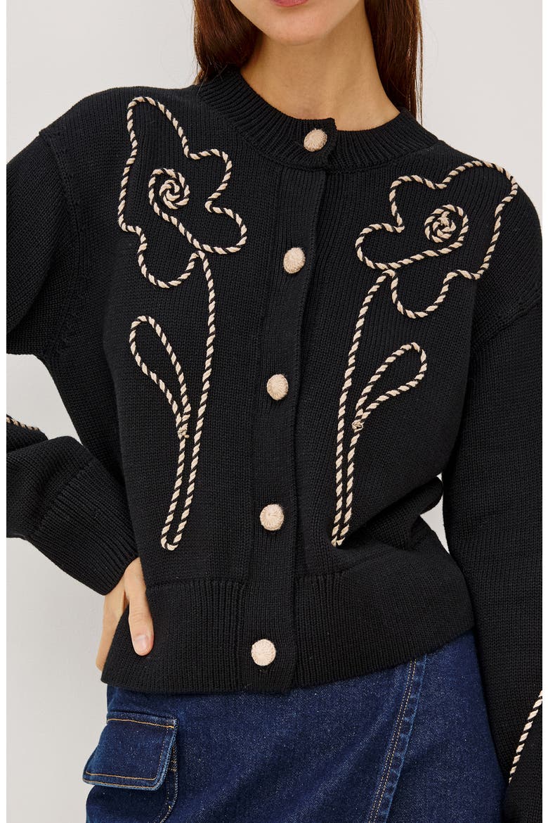 Sybil Embroidered Cotton Cardigan, Alternate, color, WESTERN FLORAL