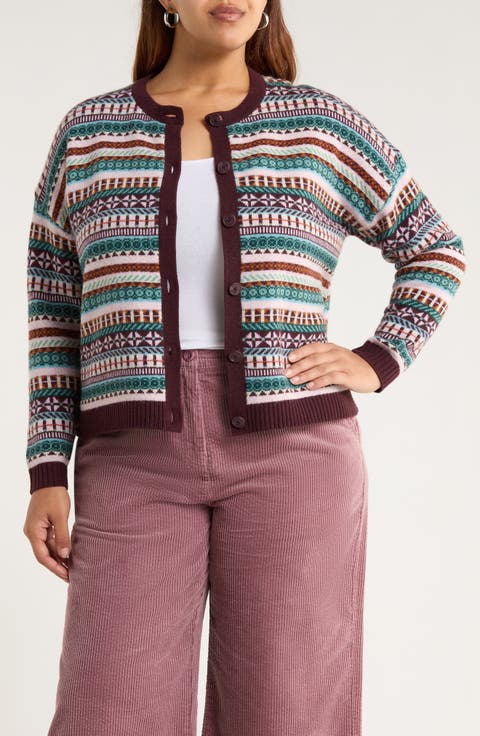 Copperhouse Fair Isle Lambswool Blend Cardigan (Plus)