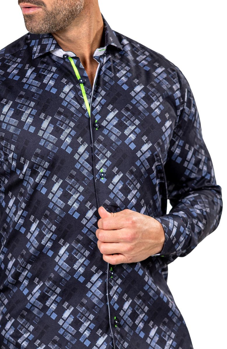 Maceoo Einstein Marthyr 0293 Contemporary Fit Button-Up Shirt, Alternate, color, Blue