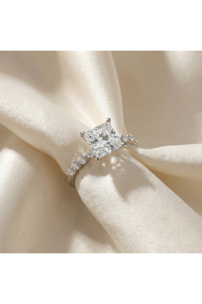 Certified Monica Princess Cut 3 1/2Ct Diamond Engagement Ring 14k Gold Lab Grown, Alternate, color, 14k White Gold