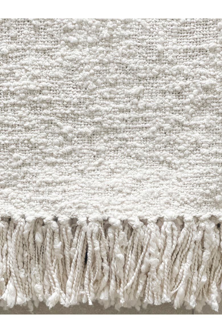 Cozy Cotton Boucle Throw, Alternate, color, White