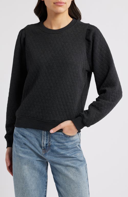 Marine Layer Corbet Quilted Sweatshirt In Charcoal