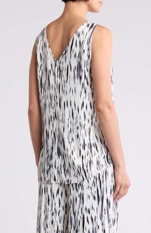 Nordstrom Double V-neck Tank In Ivory- Black Animalia