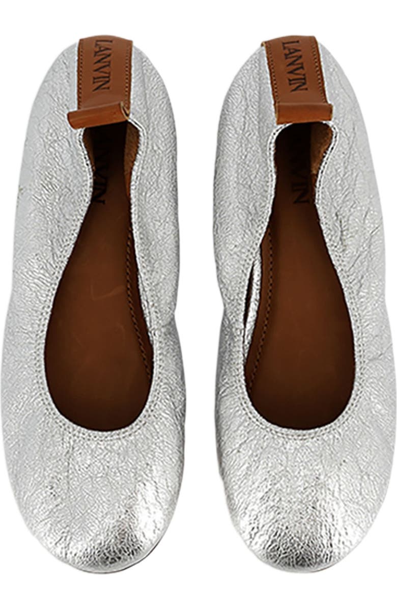 Lanvin Leather Ballet Pumps, Alternate, color, Silver