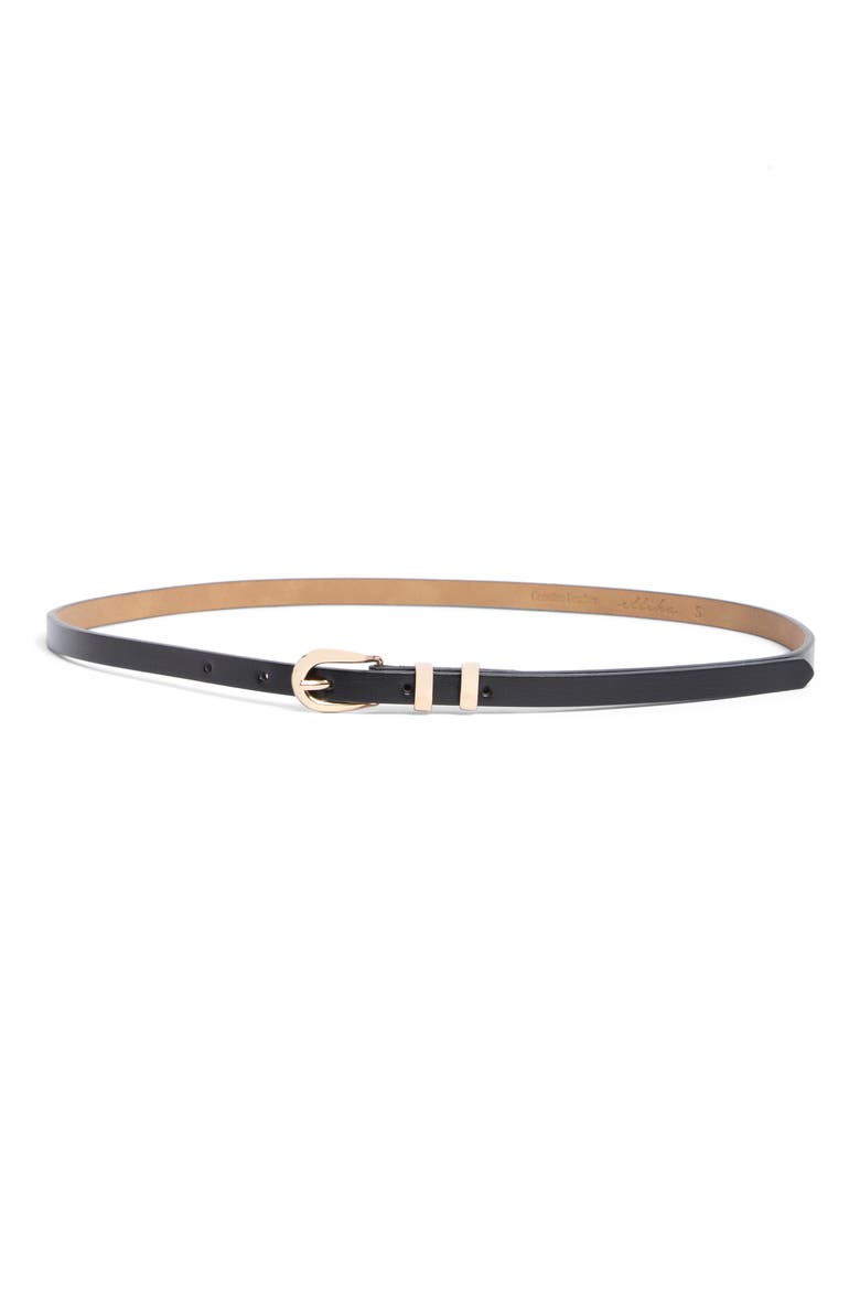 Classic Skinny Belt, Main, color, BLACK AND GOLD