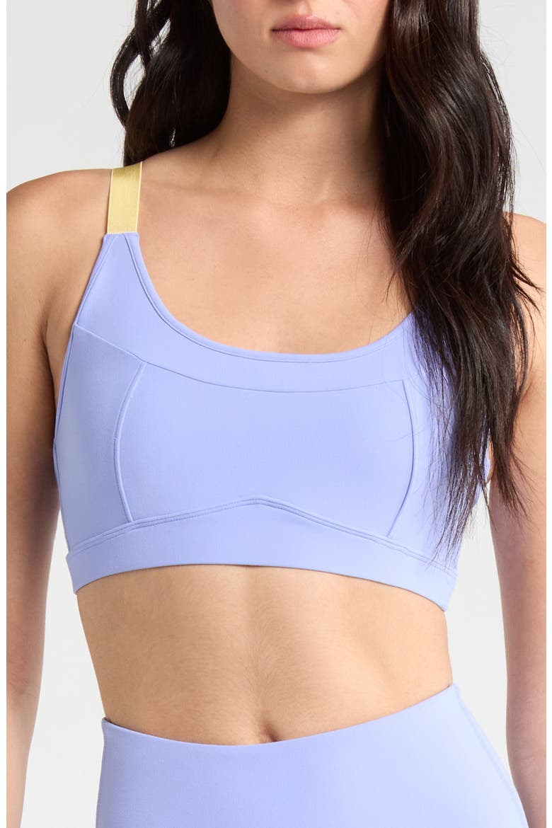 Cloud Contrast Sports Bra, Main, color, JACARANDA