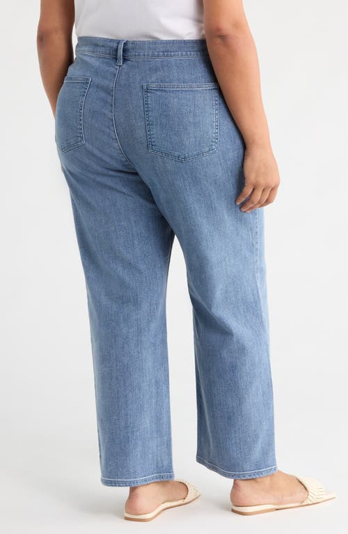 Eileen Fisher High Waist Ankle Straight Leg Jeans In Blue