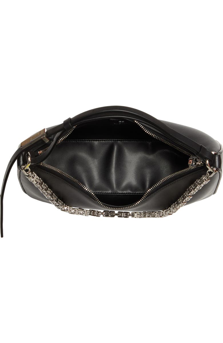 Givenchy Small Moon Cut Out Leather Hobo Bag, Alternate, color,