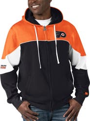 STARTER Men's Starter  Black/Orange Philadelphia Flyers Power Forward Full-Zip Hoodie