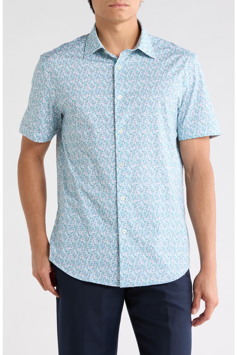 Short Sleeve Woven Shirt, Main, color, MINT