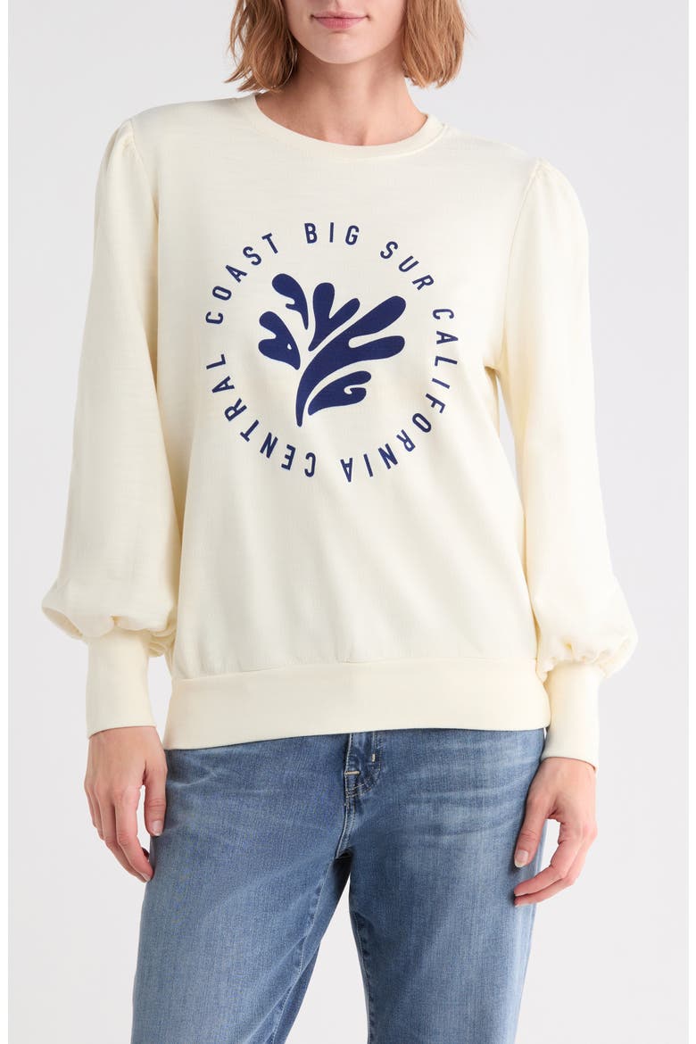 Hailey Graphic Sweatshirt, Main, color, BIG SUR SPLASH VINTAGE IVORY
