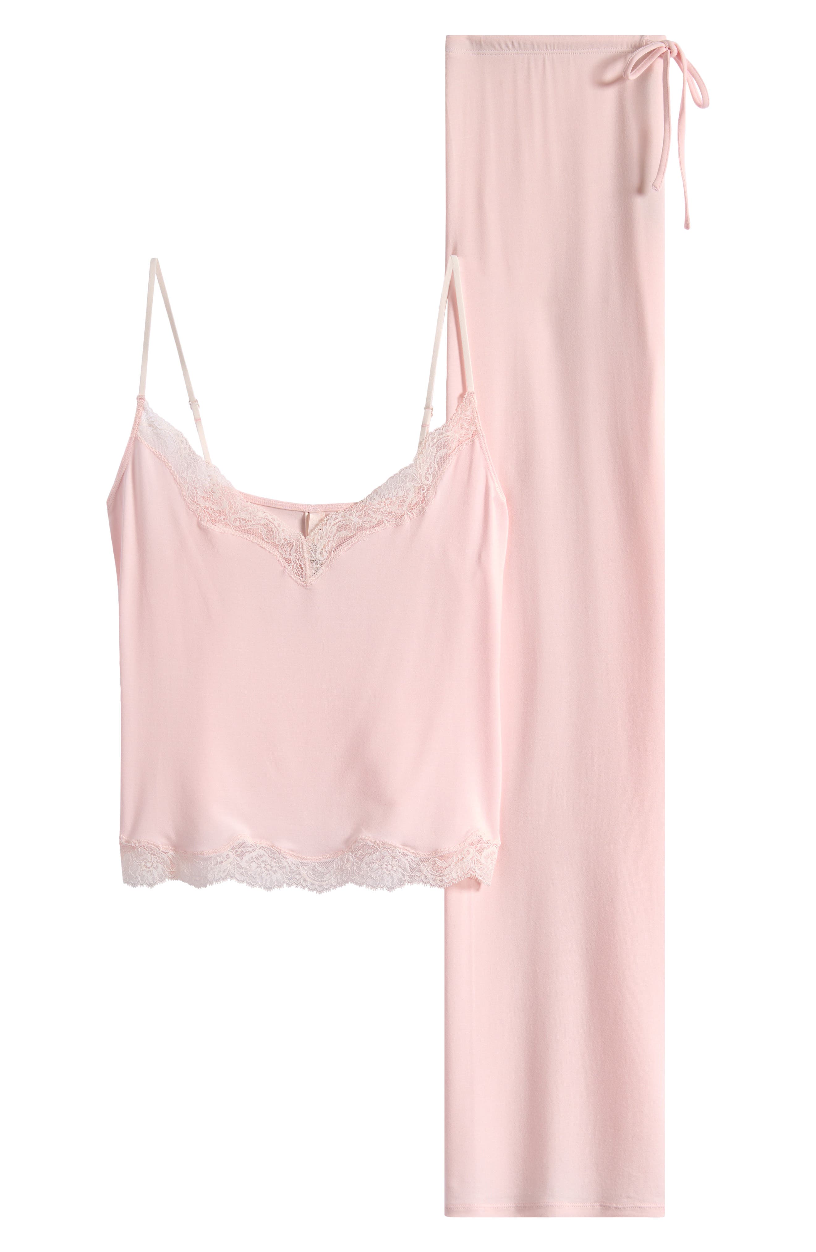 SKIMS Lace Trim Pajamas - Barely Pink, Small