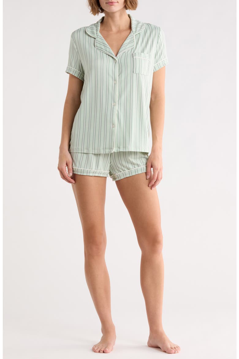 Dixie Stripe Shorts Pajamas, Main, color, MULTI GREEN STRIPES OPTION