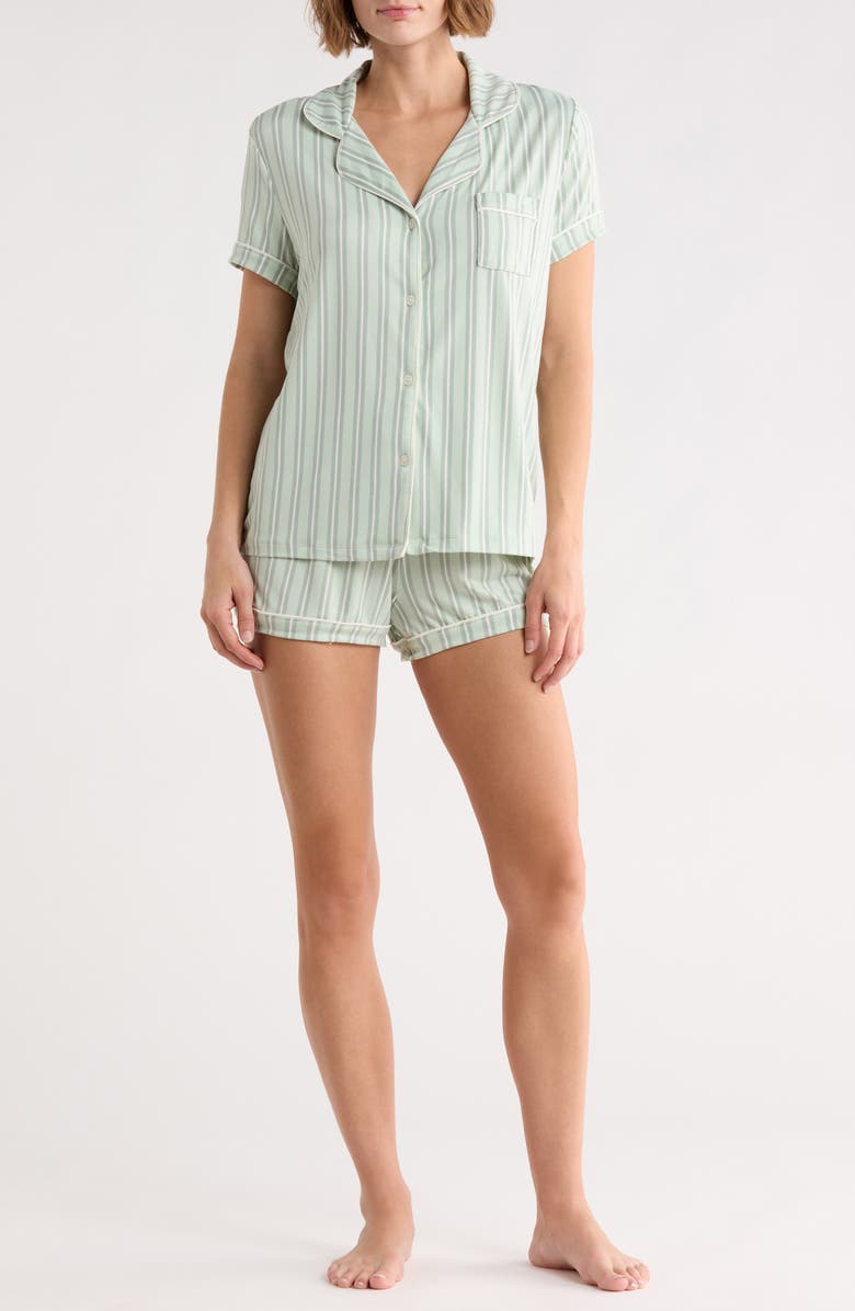 Tart Dixie Stripe Shorts Pajamas, Main, color, Multi Green Stripes Option
