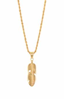 EYE CANDY LOS ANGELES Easton Feather Pendant Necklace
