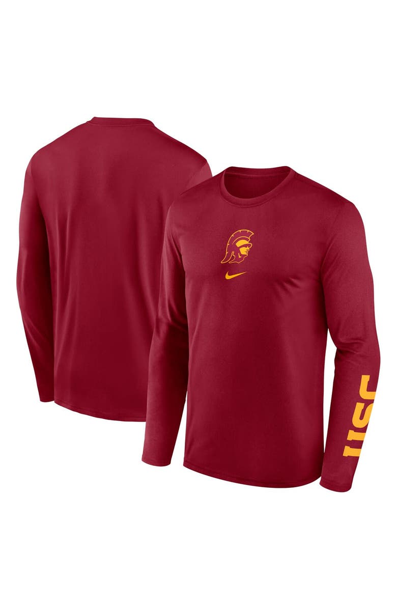 Nike Men's Nike Cardinal USC Trojans Primetime Center Lockup Two-Hit Legend Long Sleeve T-Shirt, Alternate, color, Cardinal