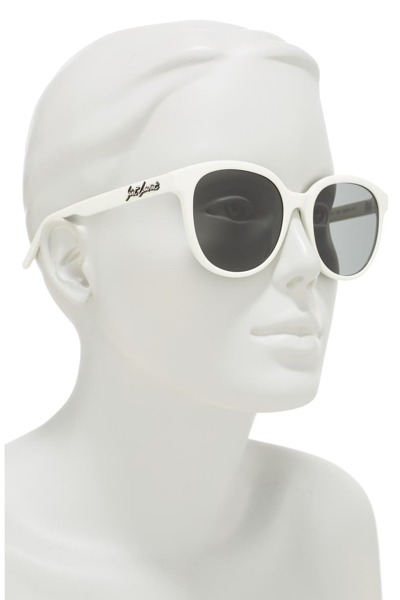 55mm Round Sunglasses, Alternate, color, IVORY IVORY GREY/GRY