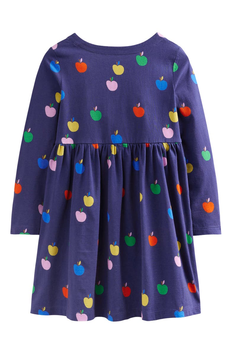 Mini Boden Kids' Fun Print Long Sleeve Cotton Jersey Dress, Alternate, color, 