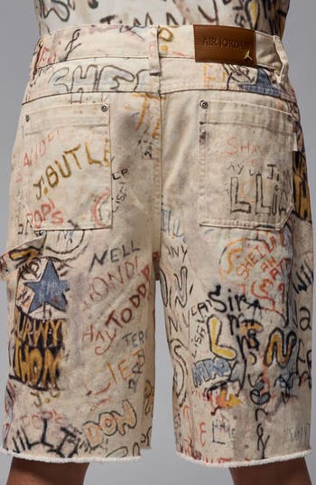 Print Cotton Twill Shorts